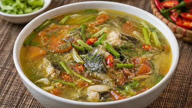 Canh chua cá tầm nấu măng