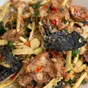 Ếch xào măng rừng cay